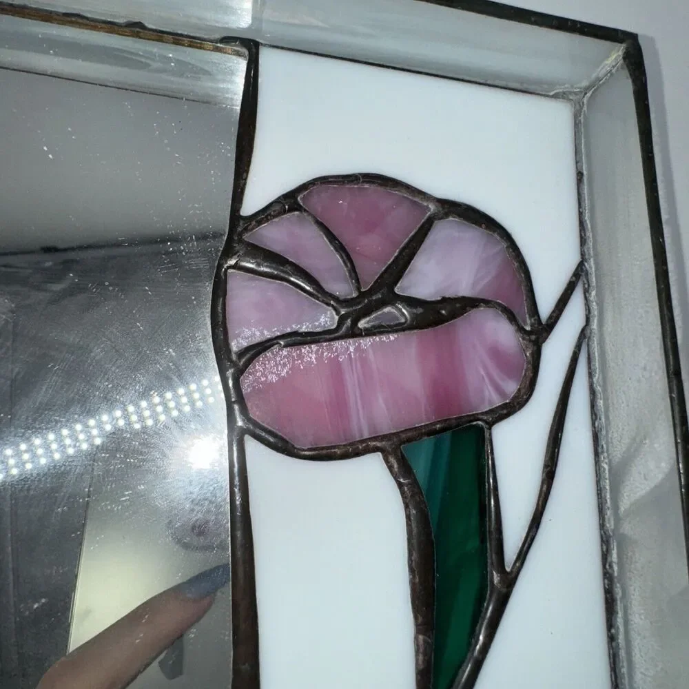 Handmade‎ Stained Glass Square Vanity Mirror Tray 10x10